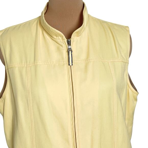 Allison Daley Vest Jacket Womens Size 14 Full Zip Mesh Lining Yellow Outdoor - Picture 3 of 9